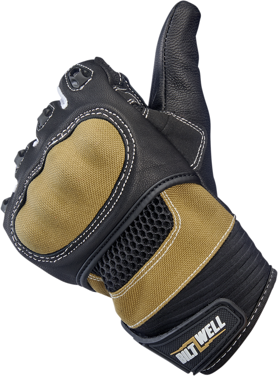 BILTWELL Bridgeport Gloves - Tan/Black - Small 1509-0901-302
