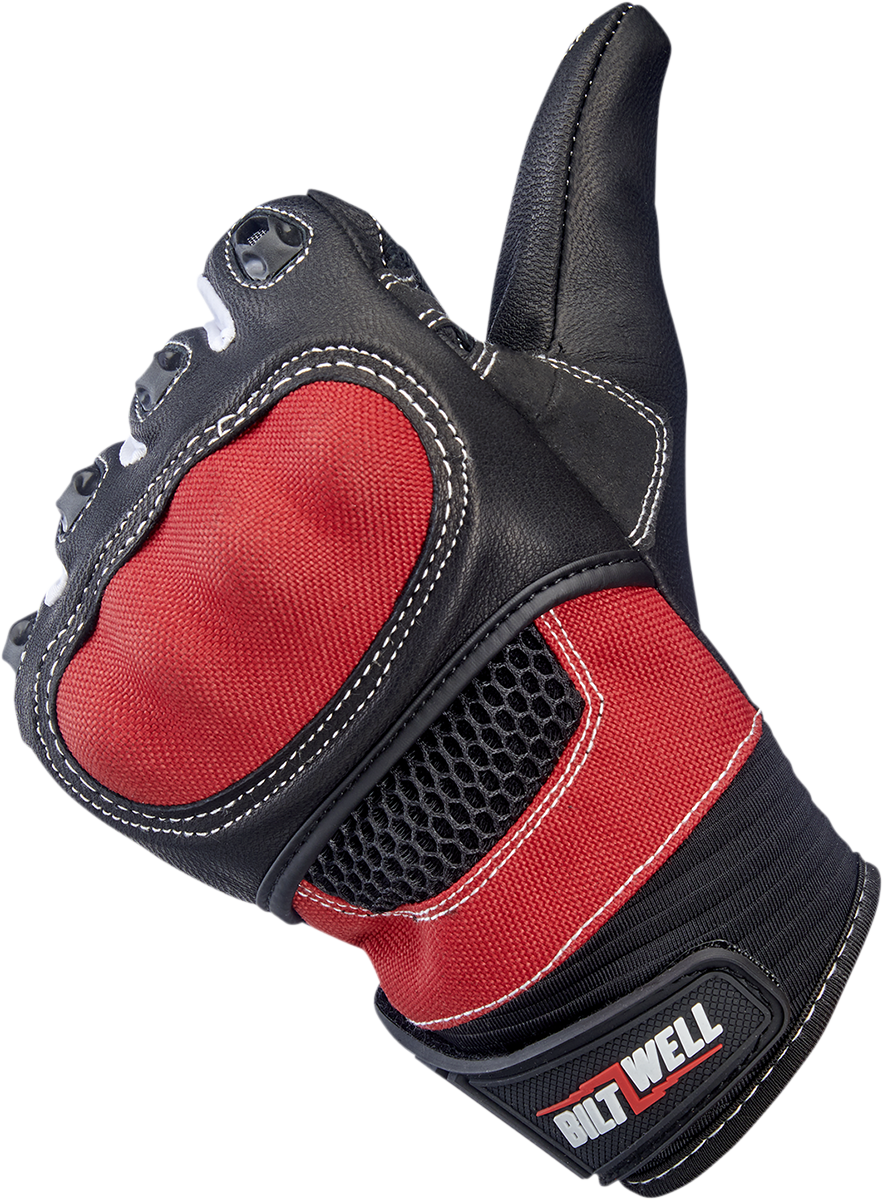BILTWELL Bridgeport Gloves - Red/Black - XL 1509-0801-305