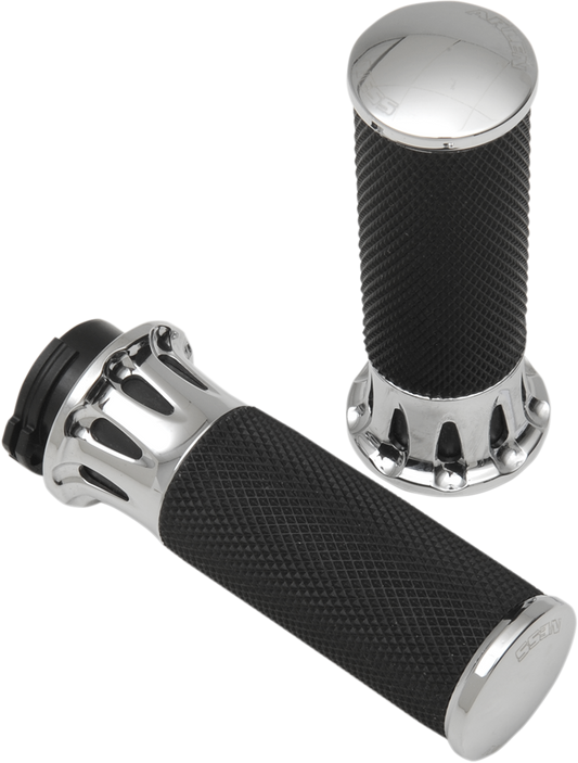 ARLEN NESS Grips - Deep Cut - Cable - Chrome 07-316