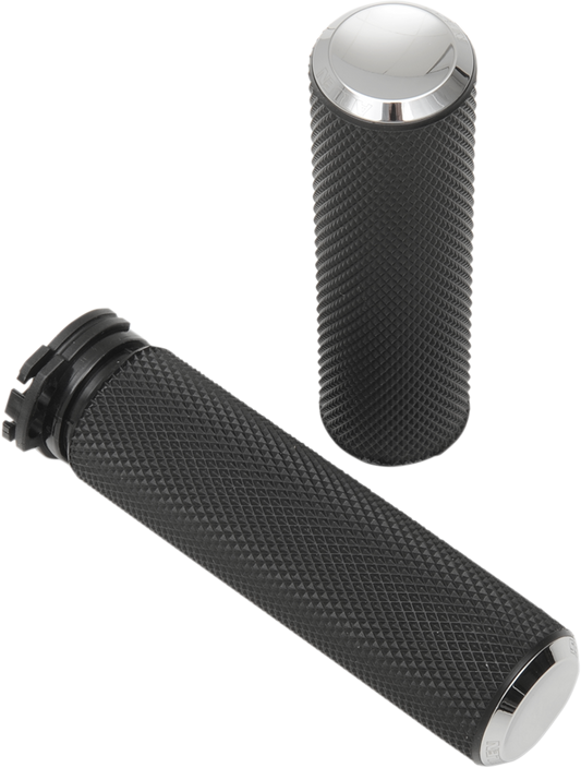 ARLEN NESS Grips - Knurled - Cable - Chrome 07-324