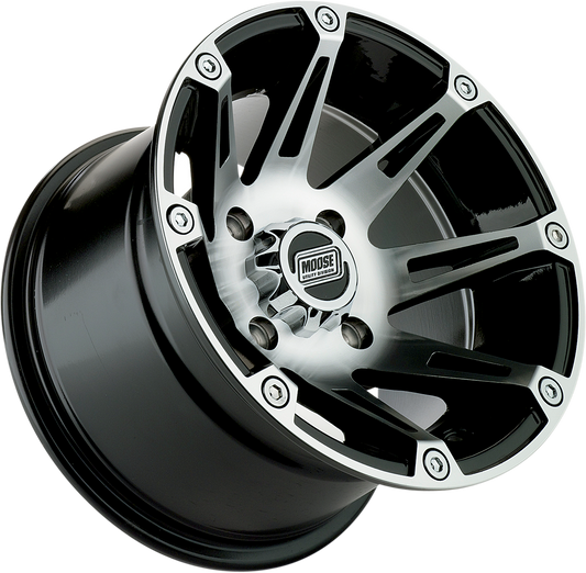 MOOSE UTILITY Wheel - 387X - Rear - Machined Black - 12x8 - 4/136 - 4+4 387MO128136BW4