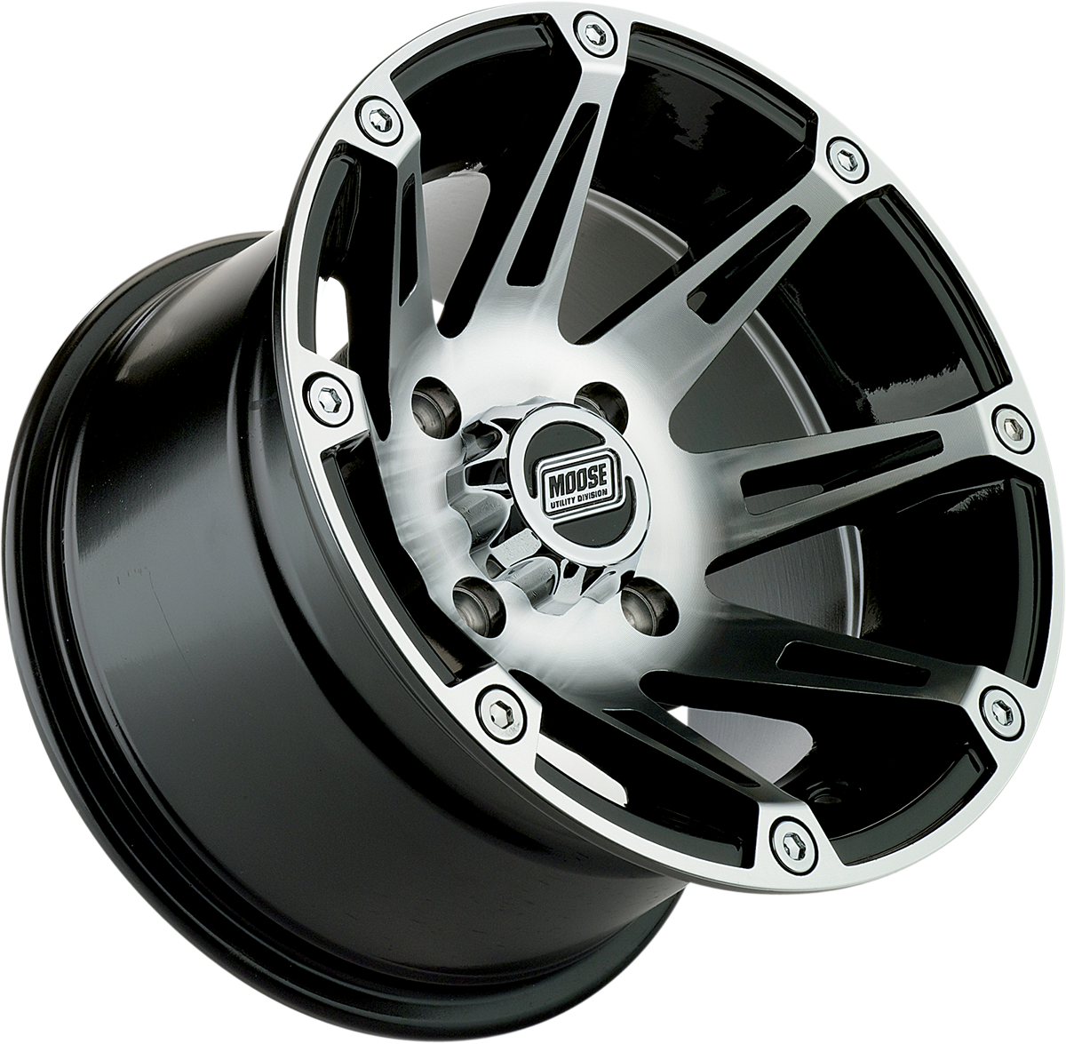 MOOSE UTILITY Wheel - 387X - Rear - Machined Black - 14x8 - 4/110 - 2+6 387MO148110BW2