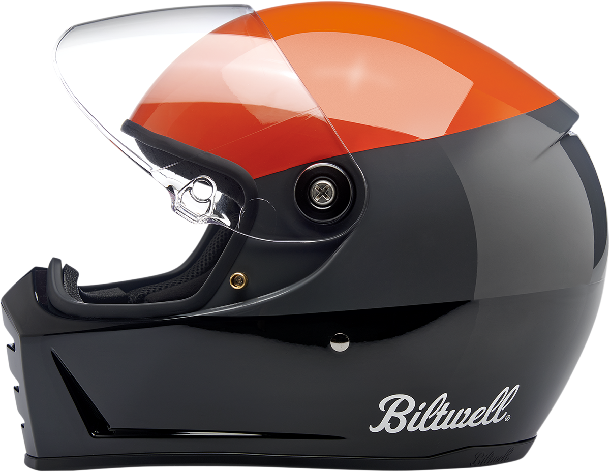 BILTWELL Lane Splitter Helmet - Gloss Podium Orange/Gray/Black - Large 1004-550-104