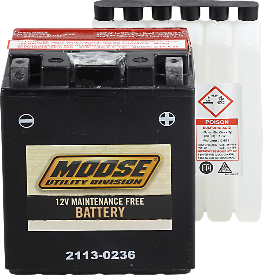 MOOSE UTILITY AGM Battery - YTX14AHL-BS MTX14AHL-BS