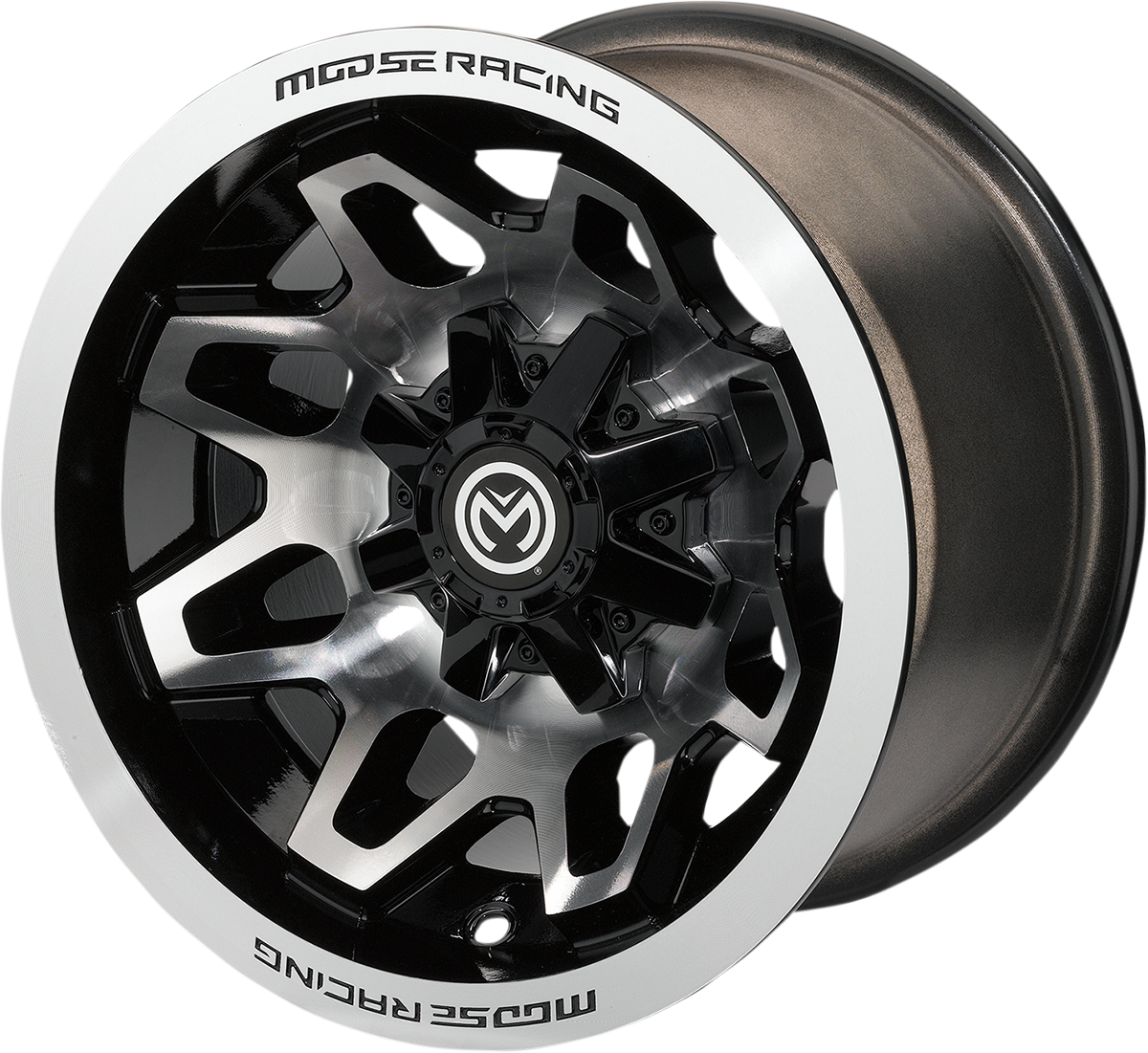 MOOSE UTILITY Wheel - 416X - Front - Machined Black - 12x7 - 4/136 - 4+3 416M127136GBMF4