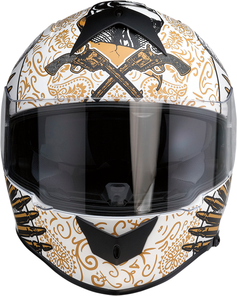 Z1R Warrant Helmet - Sombrero - White/Gold - Small 0101-14165