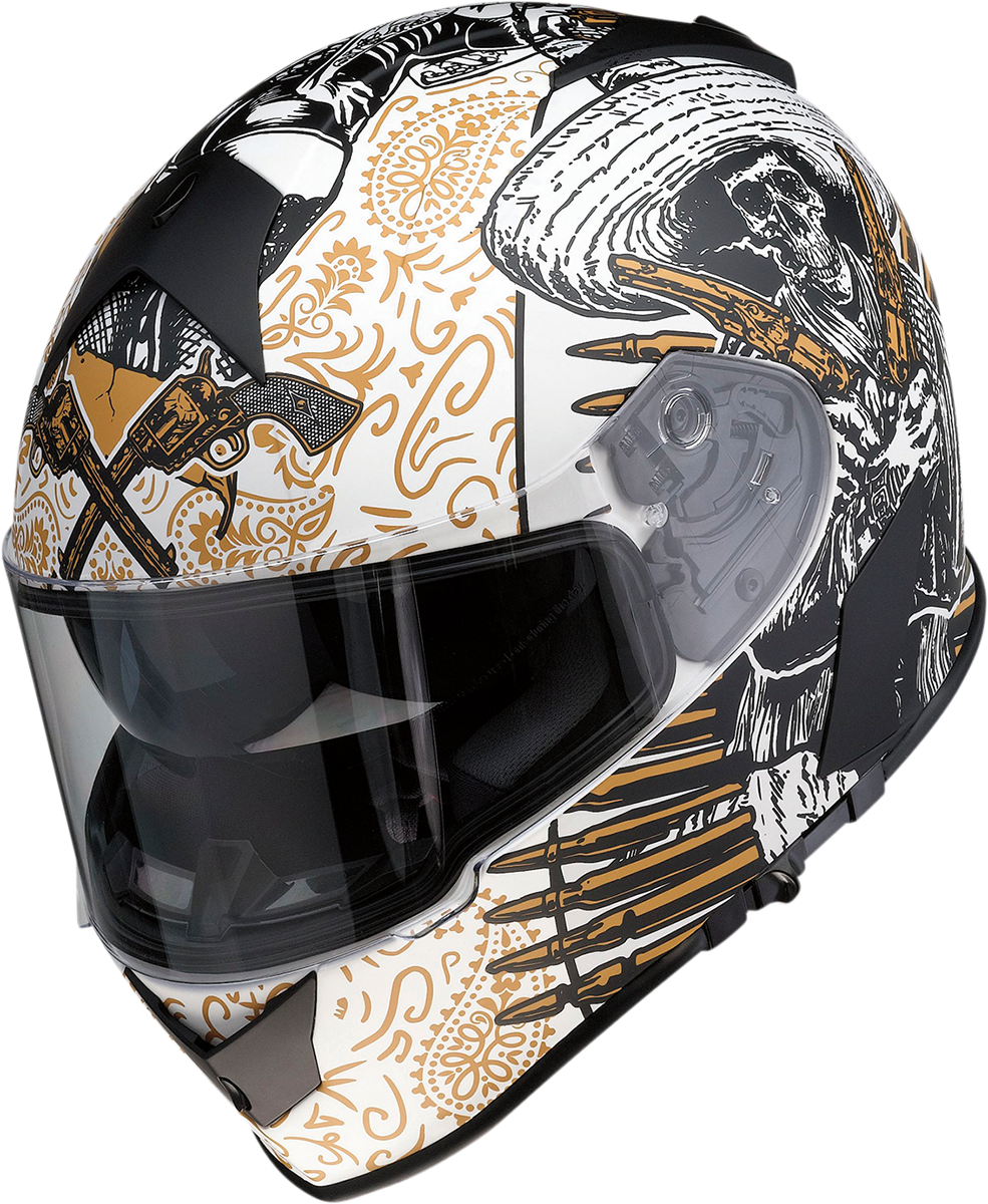 Z1R Warrant Helmet - Sombrero - White/Gold - Medium 0101-14166