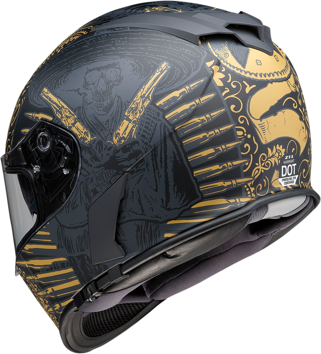 Z1R Warrant Helmet - Sombrero - Black/Gold - XL 0101-14174