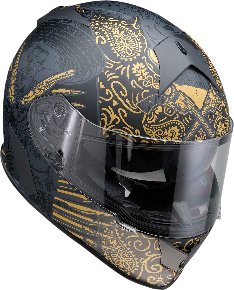 Z1R Warrant Helmet - Sombrero - Black/Gold - Large 0101-14173