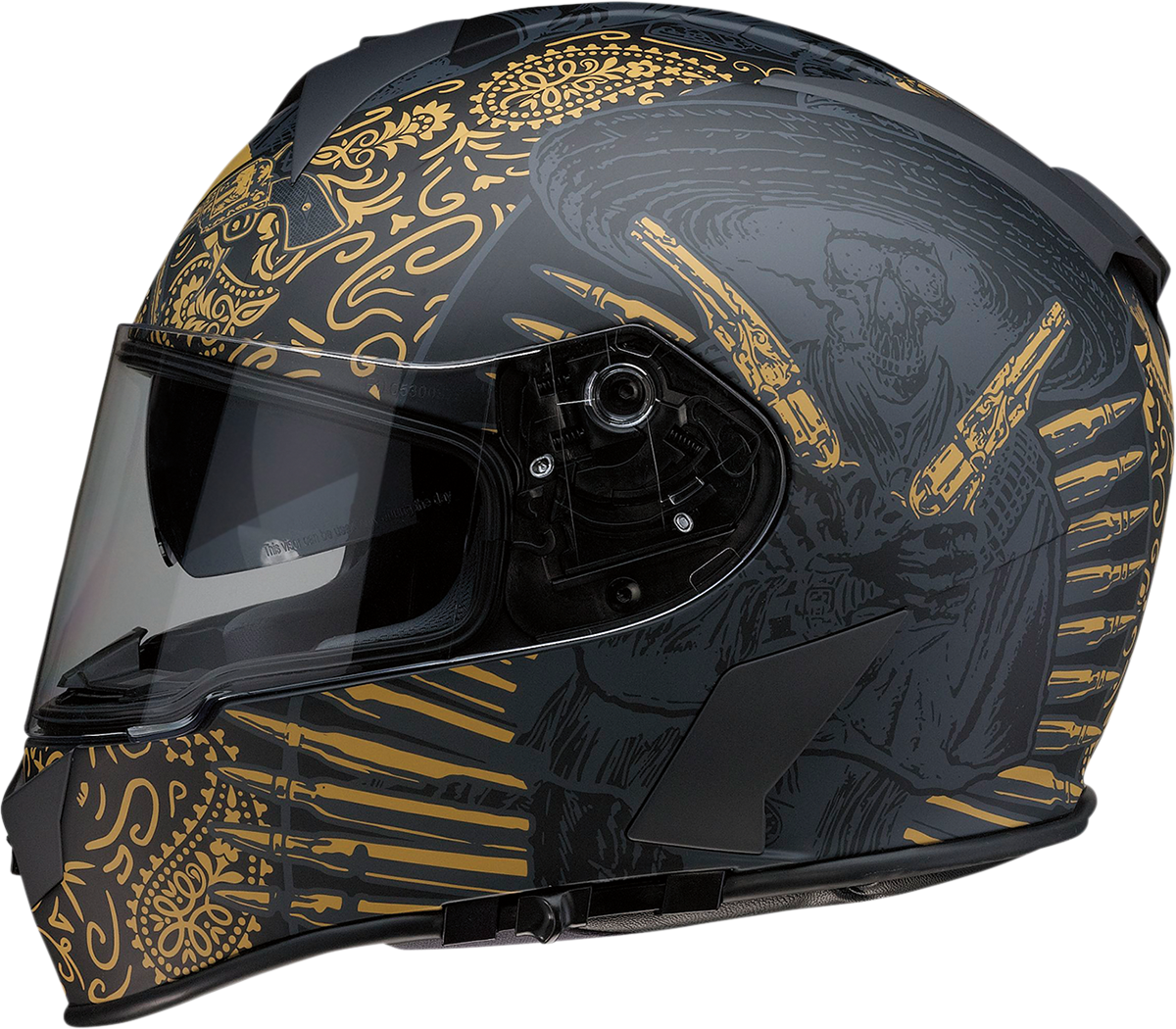 Z1R Warrant Helmet - Sombrero - Black/Gold - Large 0101-14173