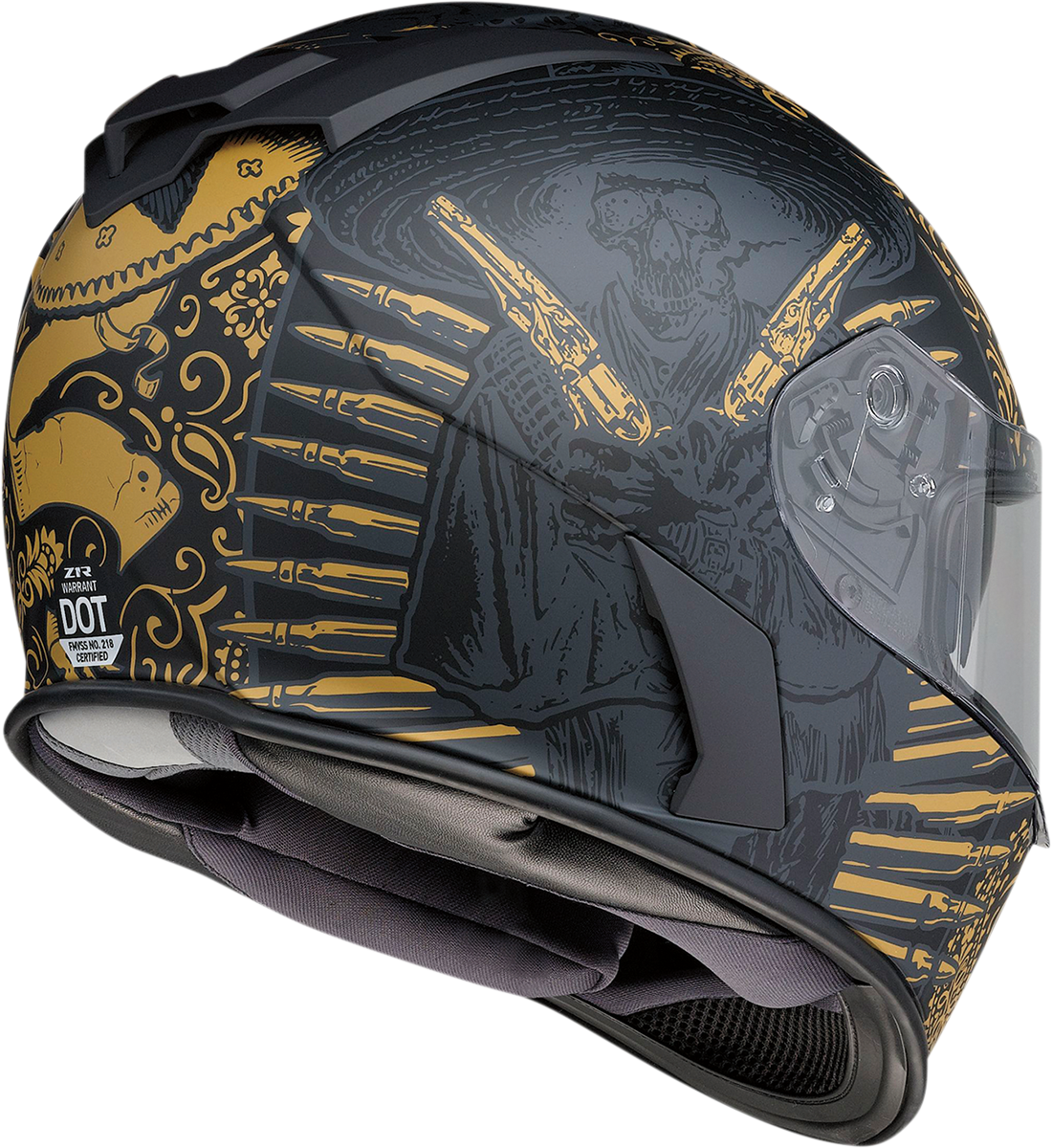 Z1R Warrant Helmet - Sombrero - Black/Gold - Small 0101-14171