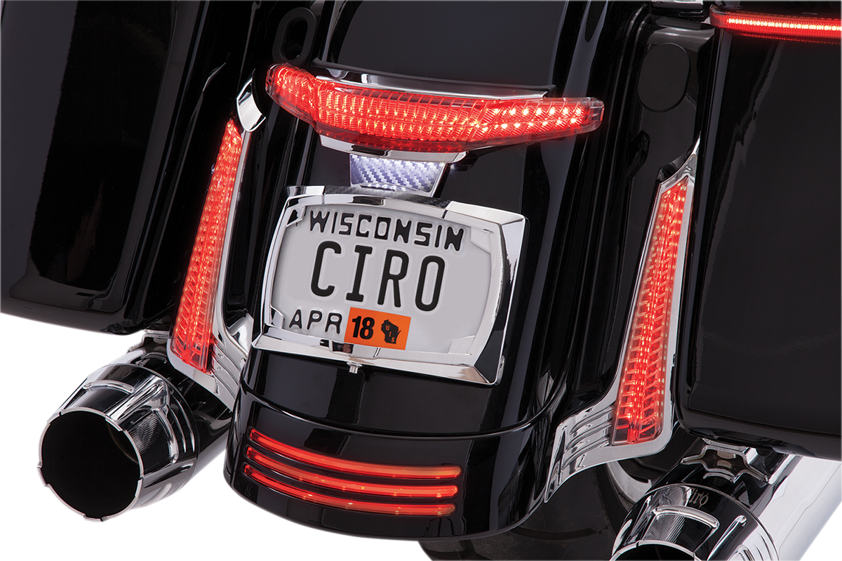 CIRO Taillight/License Plate Frame - Chrome - Smoke Lens 40254