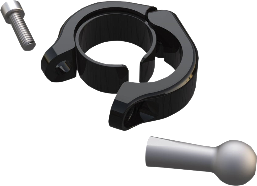 CIRO Ball Mount - Aluminum Clamp - 1-1/8" - 1-1/4" Handlebars - Black 50139
