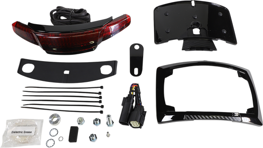 CIRO Taillight/License Plate Frame - Black - Red Lens 40256