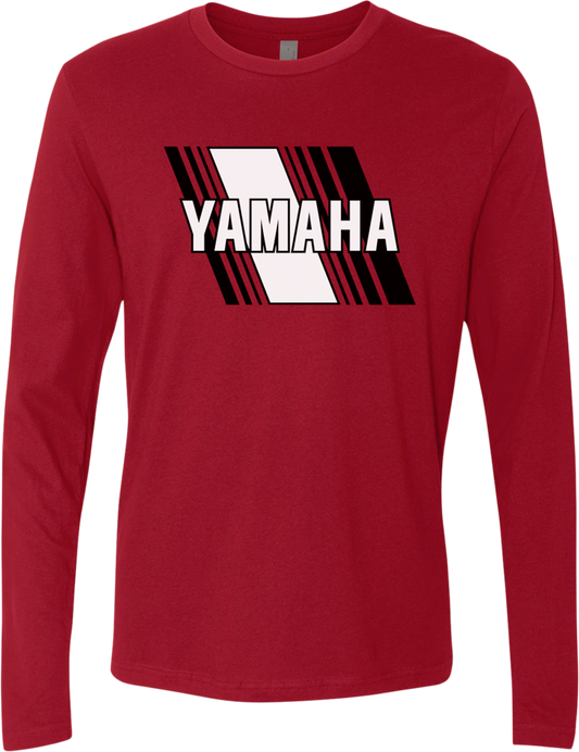 YAMAHA APPAREL Yamaha Heritage Diagonal Long-Sleeve T-Shirt - Red - Small NP21S-M3119-S