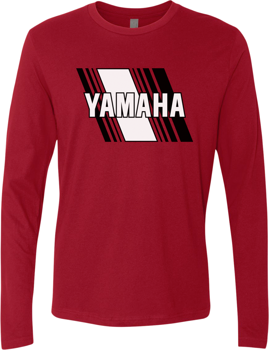 YAMAHA APPAREL Yamaha Heritage Diagonal Long-Sleeve T-Shirt - Red - Large NP21S-M3119-L