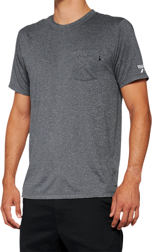 100% Mission Athletic T-Shirt - Charcoal - Medium 20014-00011