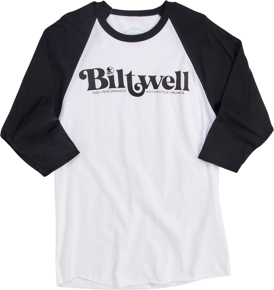 BILTWELL High-Perf Raglan T-Shirt - Black/White - Small 8103-079-002