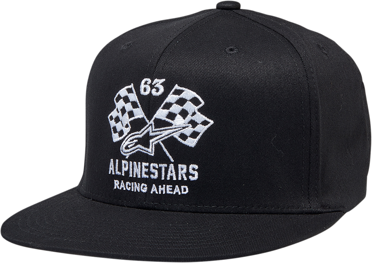 ALPINESTARS Double Check Flat Bill Hat - Black/White - Large/XL 1212812301020LX