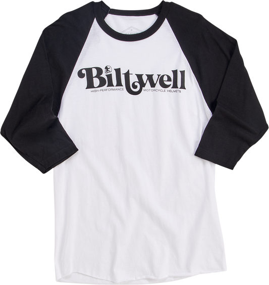 BILTWELL High-Perf Raglan T-Shirt - Black/White - XL 8103-079-005