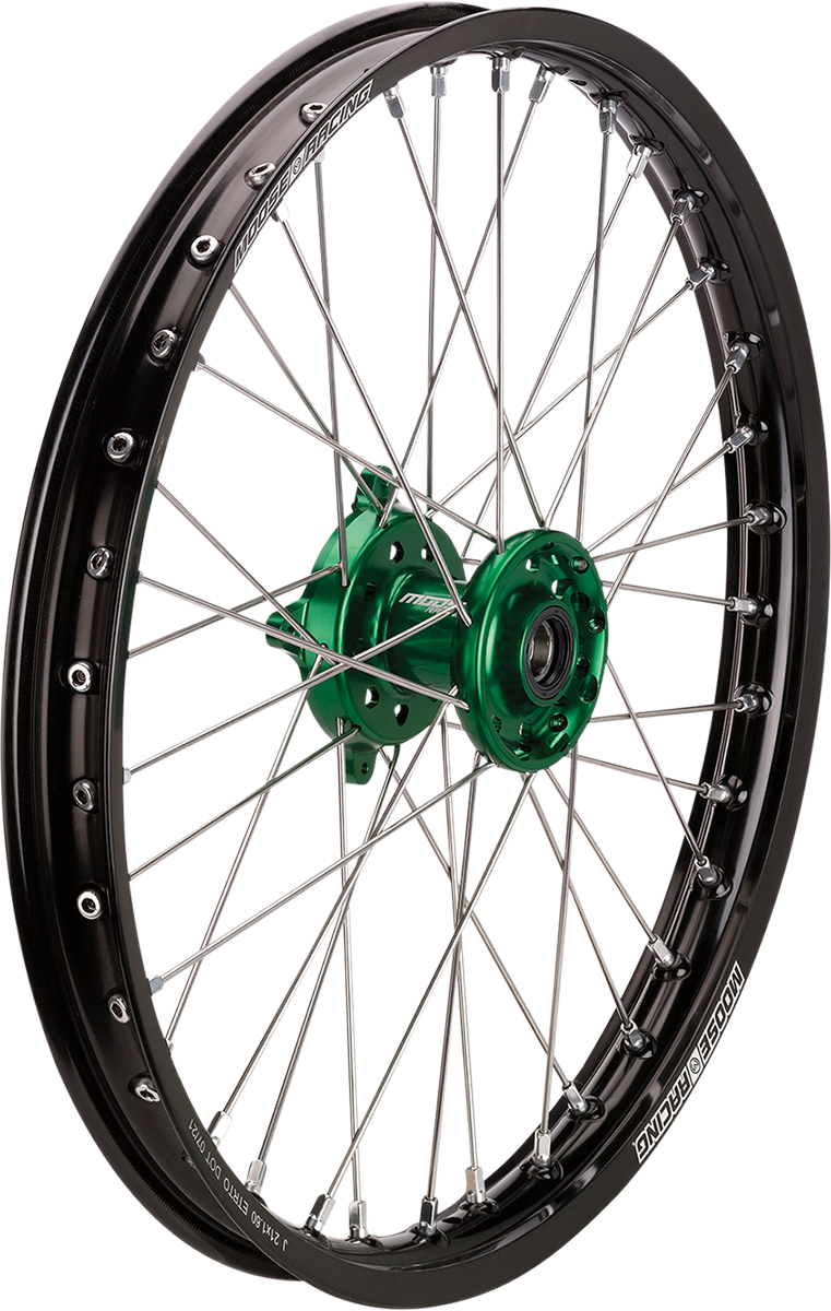 MOOSE RACING SX-1 Complete Wheel - Front - Black Wheel/Green Hub - 21"x1.60" - Kawasaki KFN-16021-BKGN