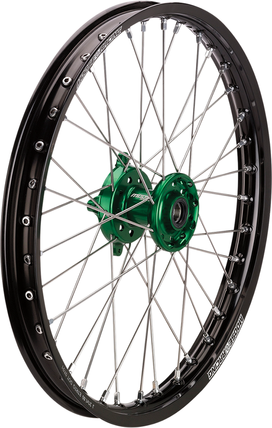 MOOSE RACING SX-1 Complete Wheel - Front - Black Wheel/Green Hub - 21"x1.60" - Kawasaki KFN-16021-BKGN