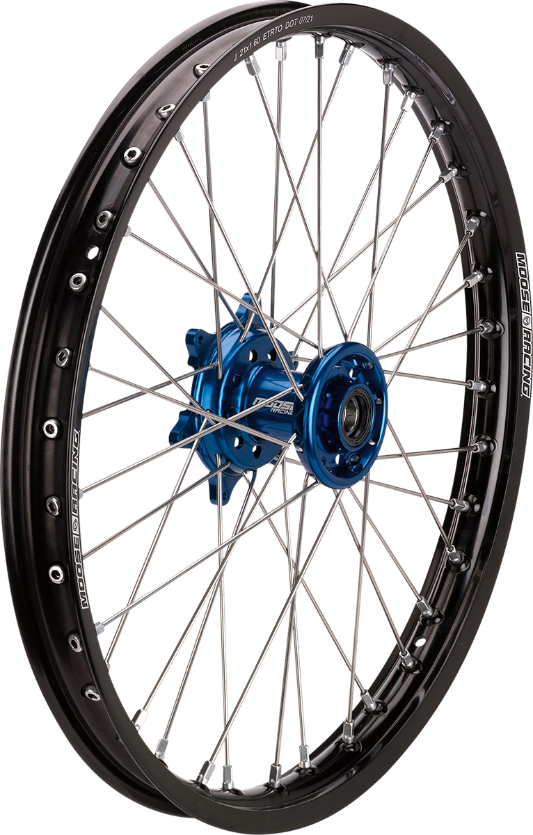 MOOSE RACING SX-1 Complete Wheel - Front - Black Wheel/Blue Hub - 21"x1.60" - Yamaha YFN-16021-BKBU