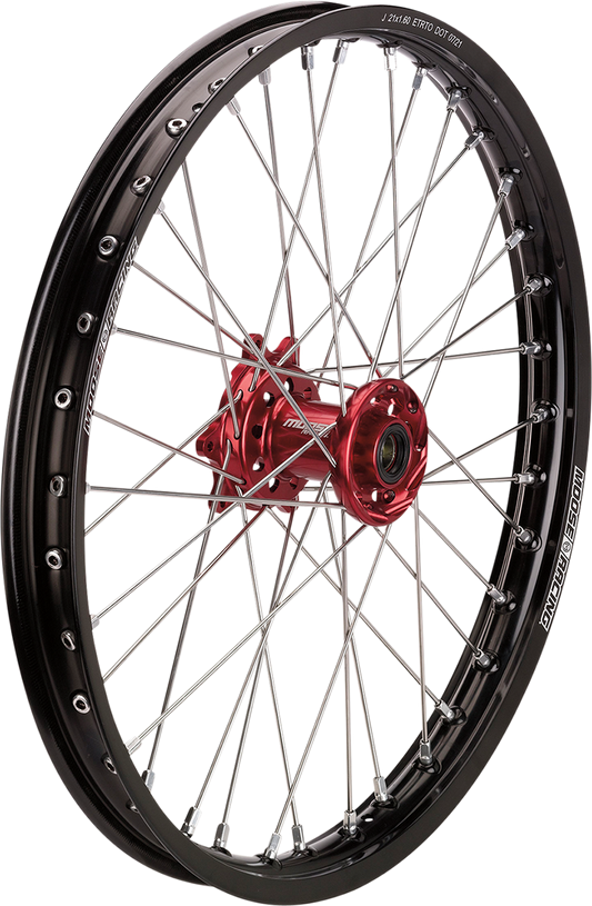 MOOSE RACING SX-1 Complete Wheel - Front - Black Wheel/Red Hub - 21"x1.60" - Honda HF-16021-BKRD