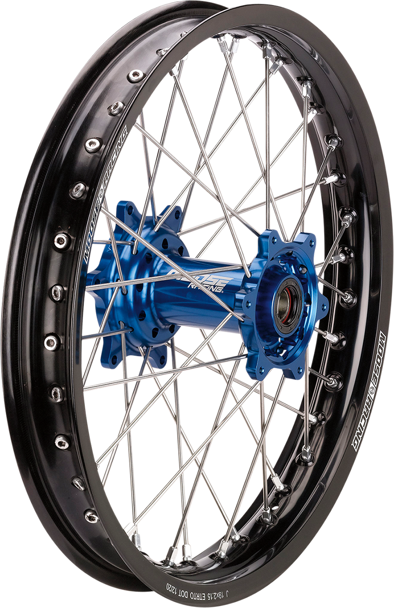 MOOSE RACING SX-1 Complete Wheel - Rear - Black Wheel/Blue Hub - 19"x2.15" - Yamaha YR-21519-BKBU