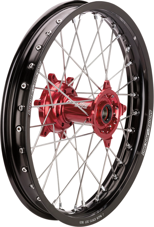 MOOSE RACING SX-1 Complete Wheel - Rear - Black Wheel/Red Hub - 19"x2.15" - Honda HR13-21519-BKRD