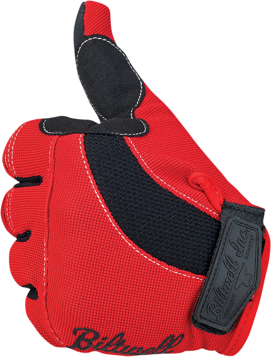 BILTWELL Moto Gloves - Red/White/Black - Medium 1501-1208-003