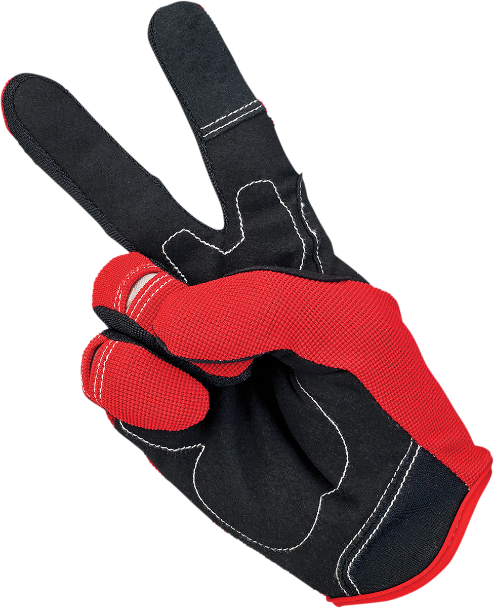 BILTWELL Moto Gloves - Red/White/Black - Medium 1501-1208-003