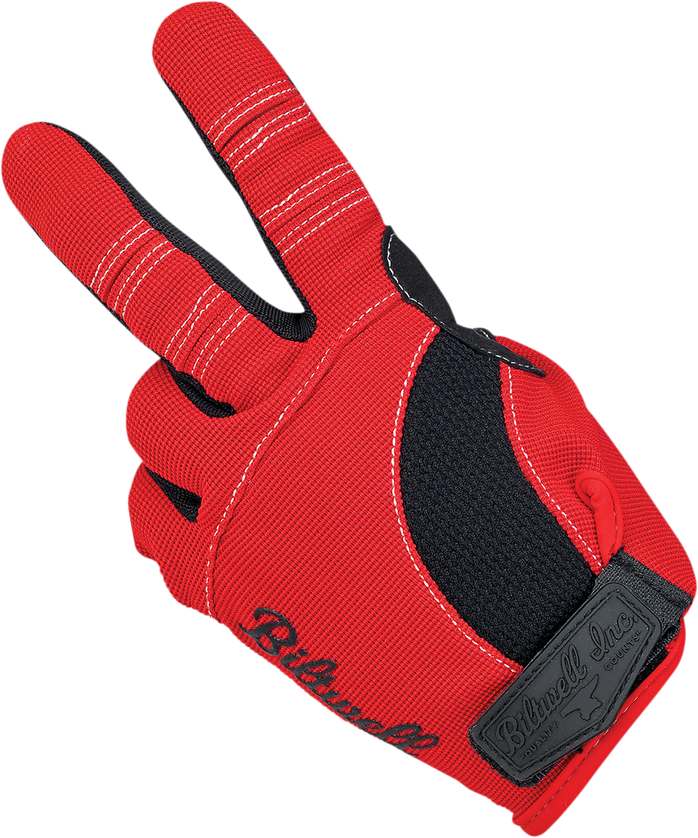 BILTWELL Moto Gloves - Red/White/Black - Medium 1501-1208-003