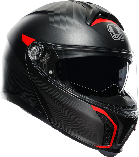 AGV Tourmodular Helmet - Frequency - Matte Gunmetal/Red - Large 211251F2OY00514