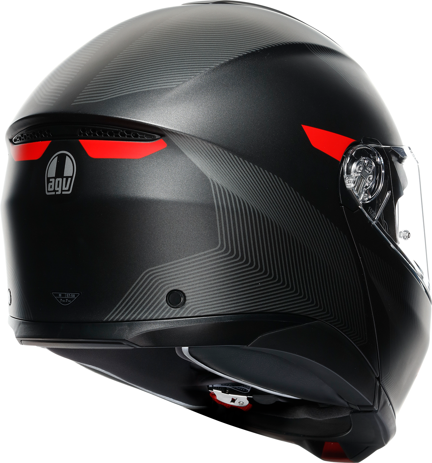 AGV Tourmodular Helmet - Frequency - Matte Gunmetal/Red - Large 211251F2OY00514