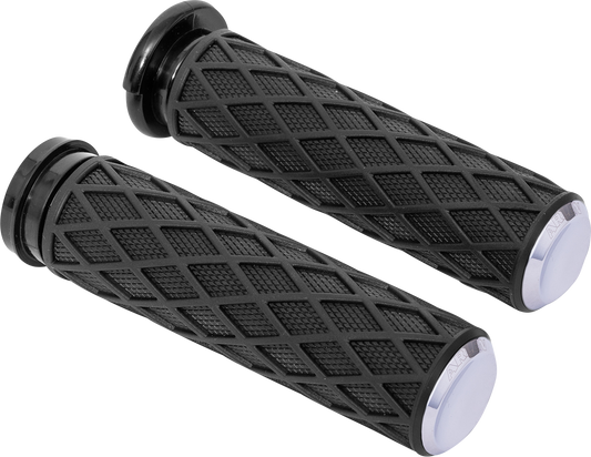 ARLEN NESS Grips - Diamond - Cable - Chrome 500-005