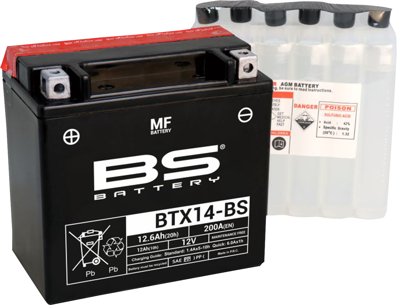 BS BATTERY Battery - BTX14-BS (YTX) 300604