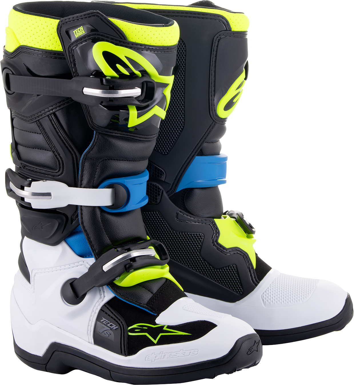 ALPINESTARS Tech 7S Boots - Black/Blue/Yellow - US 3 2015017-1795-3