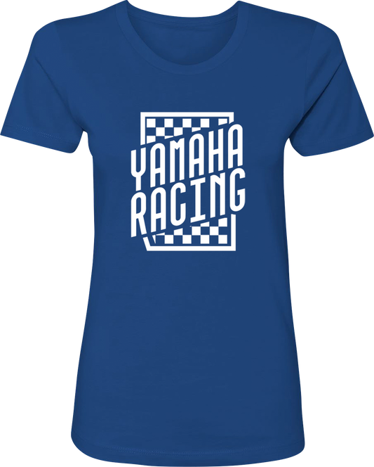 YAMAHA APPAREL Women's Yamaha Racing Check T-Shirt - Blue - Large NP21S-L3112-L