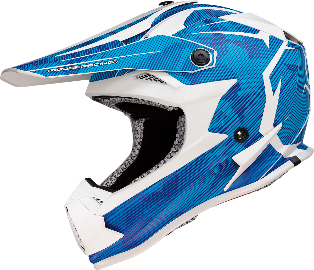 MOOSE RACING Youth F.I. Helmet - Agroid Camo - MIPS? - Blue/White - Large 0111-1534