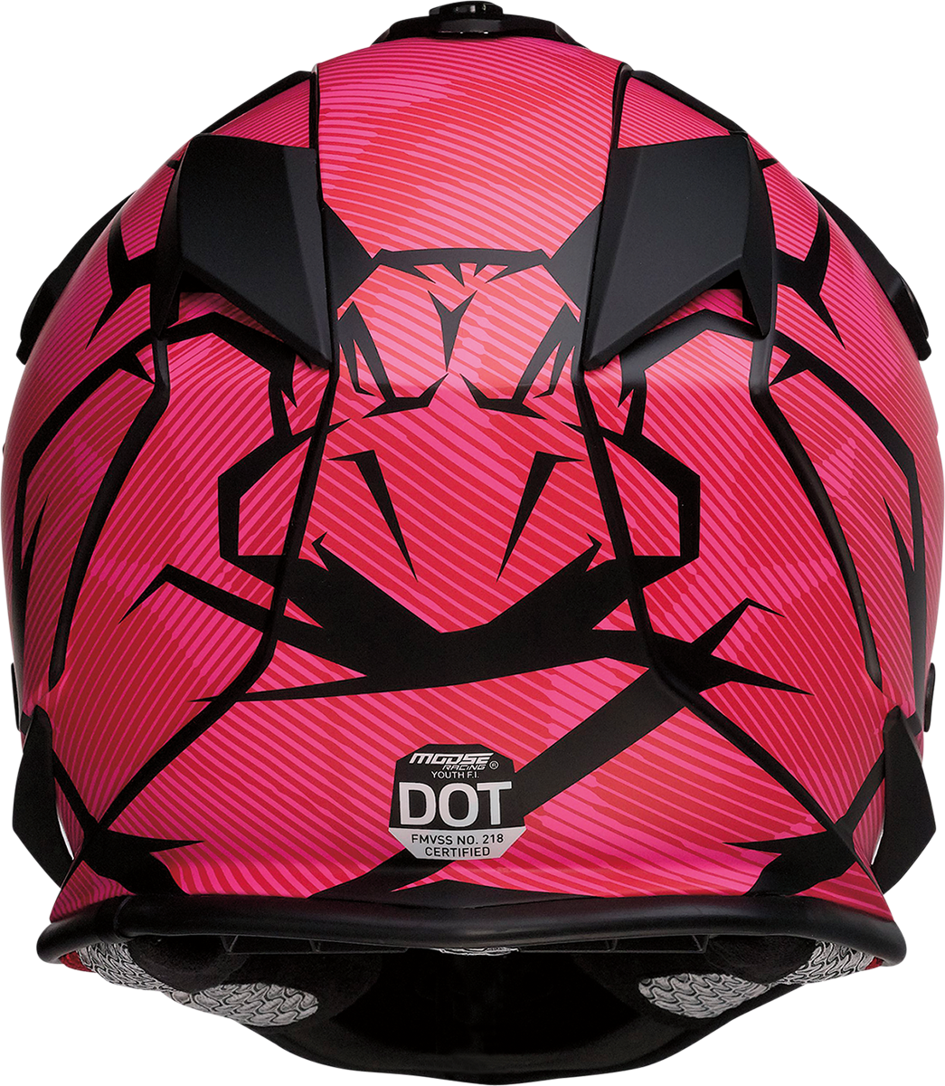 MOOSE RACING Youth F.I. Helmet - Agroid Camo - MIPS? - Pink/Red - Small 0111-1526