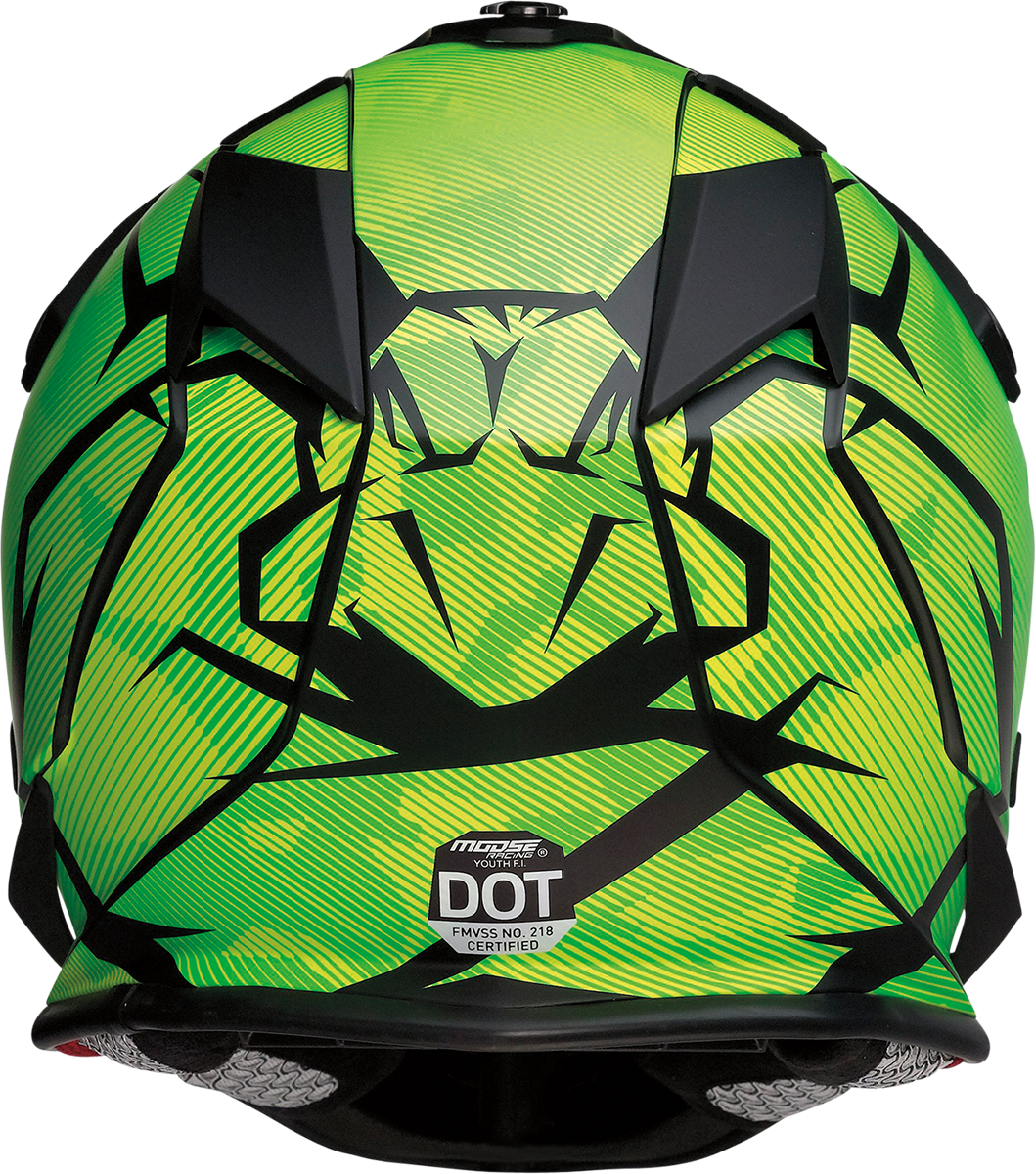 MOOSE RACING Youth F.I. Helmet - Agroid Camo - MIPS? - Yellow/Green - Small 0111-1523