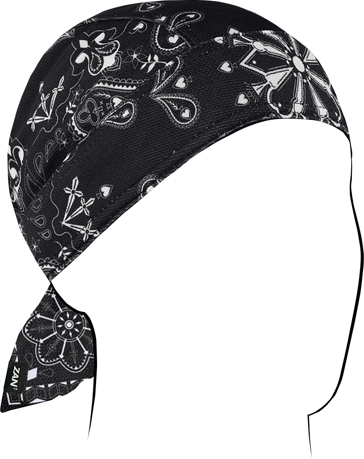 ZAN HEADGEAR Flydanna? Micro-Mesh Polyester Headwrap - Black Paisley ZM001