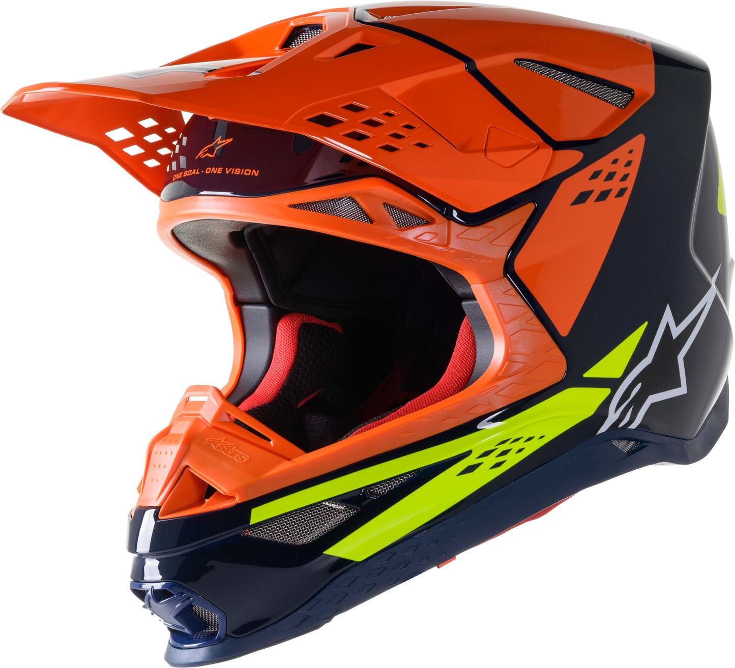 S.Tech S M8 Factory Helmet Dark Blue/Orange/Ylw Fluo Xl