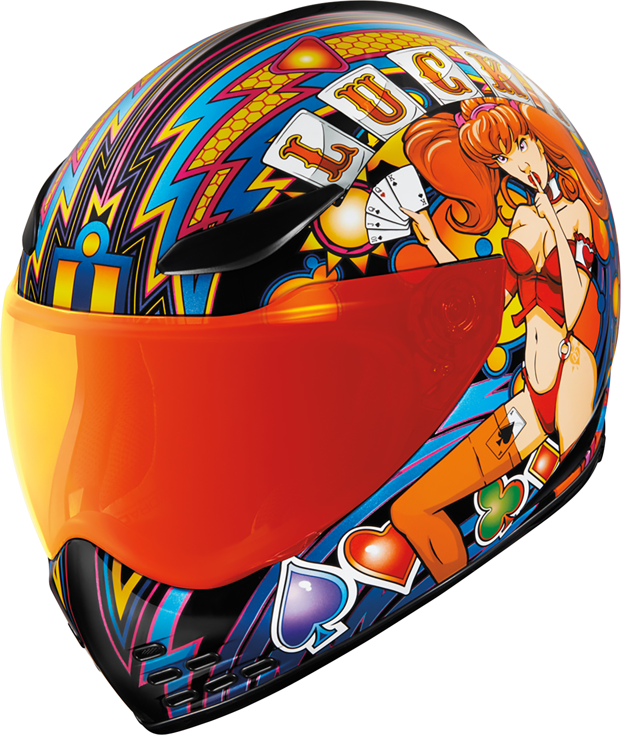 ICON Domain Helmet - Lucky Lid 4 - Red - 2XL 0101-14956