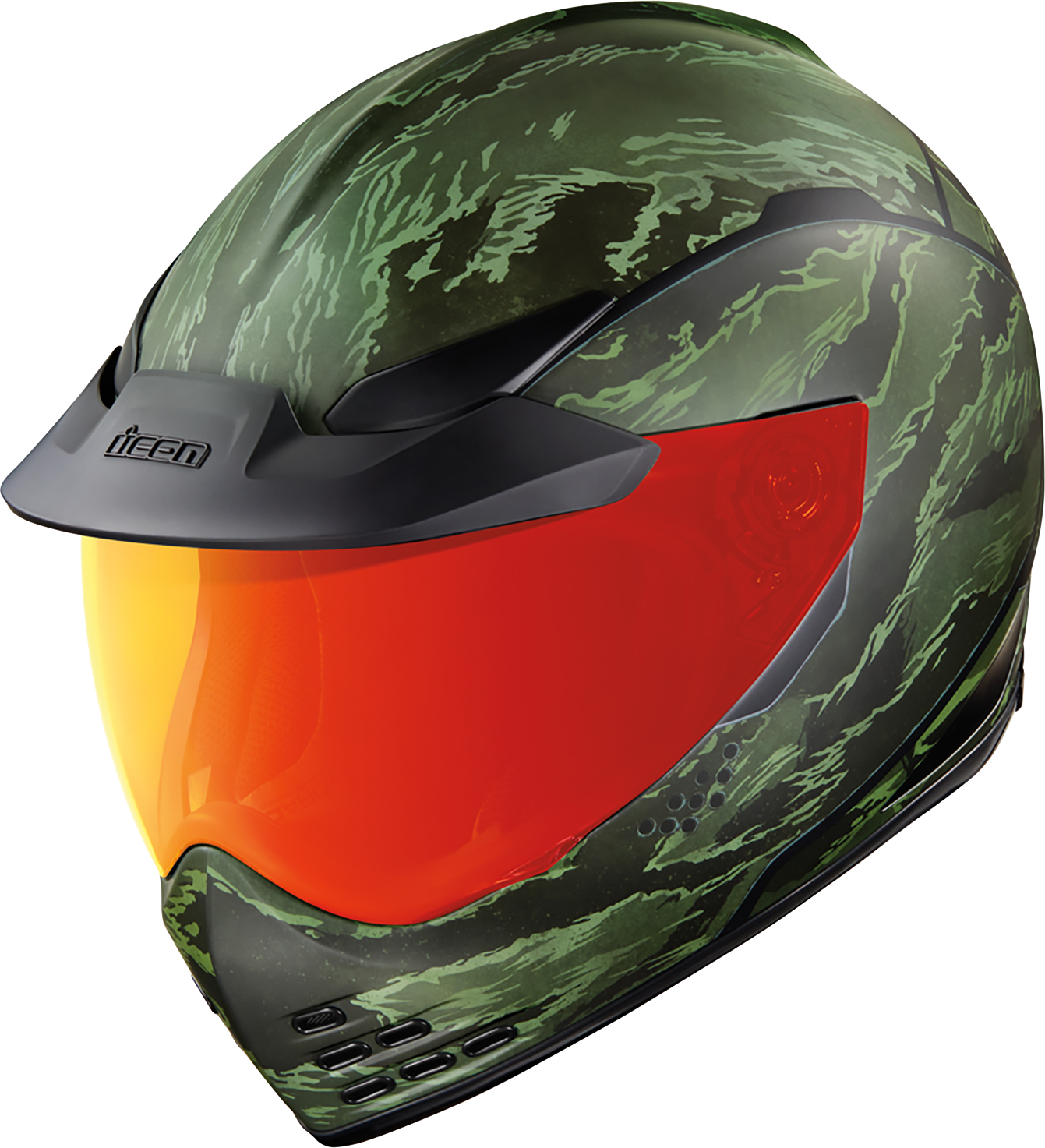 ICON Domain Helmet - Tiger's Blood - Green - Large 0101-14926