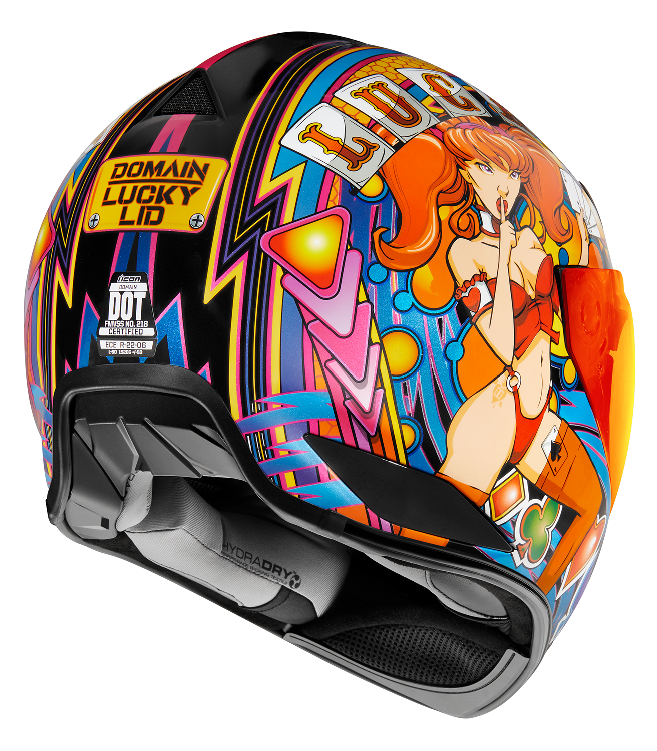 ICON Domain Helmet - Lucky Lid 4 - Red - 2XL 0101-14956