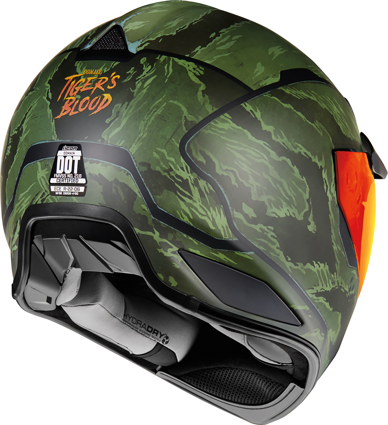 ICON Domain Helmet - Tiger's Blood - Green - Large 0101-14926