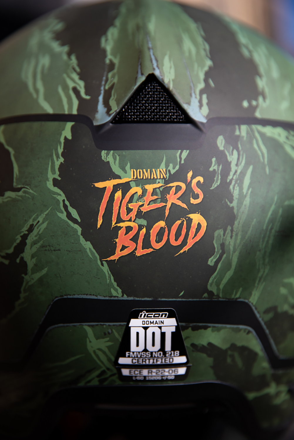 ICON Domain Helmet - Tiger's Blood - Green - Small 0101-14924