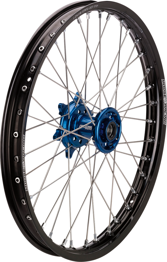MOOSE RACING SX-1 Complete Wheel - Front - Black Wheel/Blue Hub - 17" x 1.40" YF-14017-BKBU